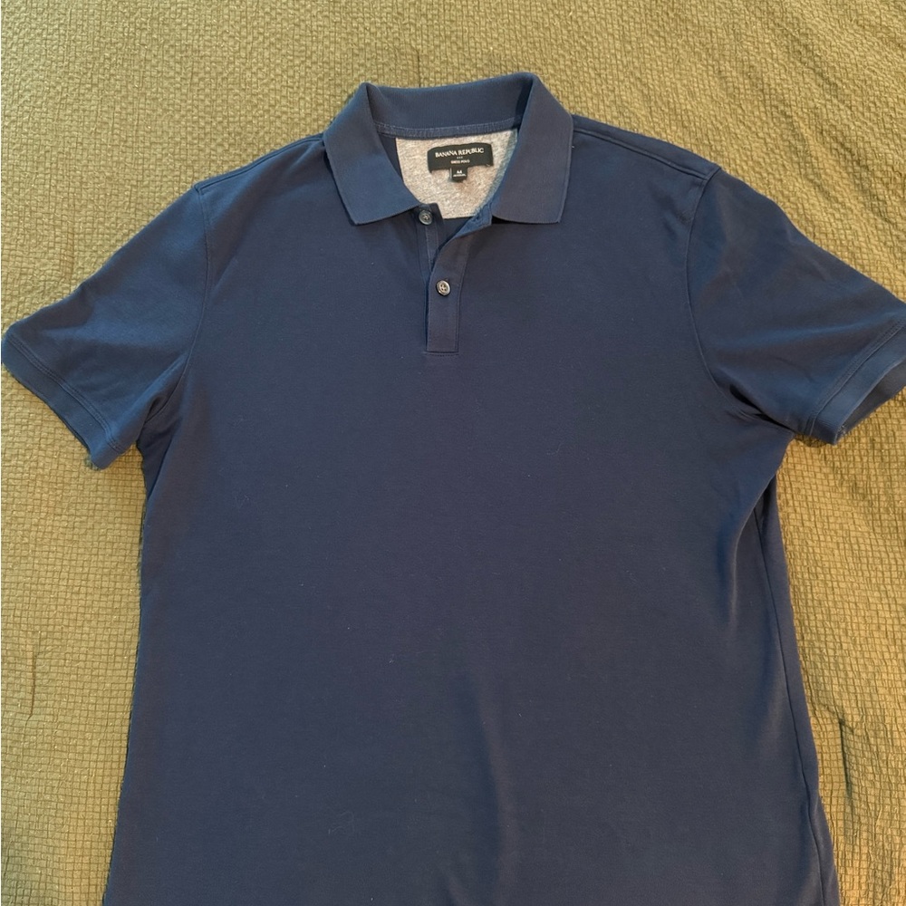 Banana Republic Men's Navy Dress Polo Shirt - Picture 2 of 4